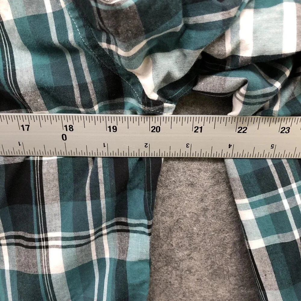 J. Crew Classic‎ Fit Long Sleeve Shirt Mens S Green Plaid Lightweight Cotton